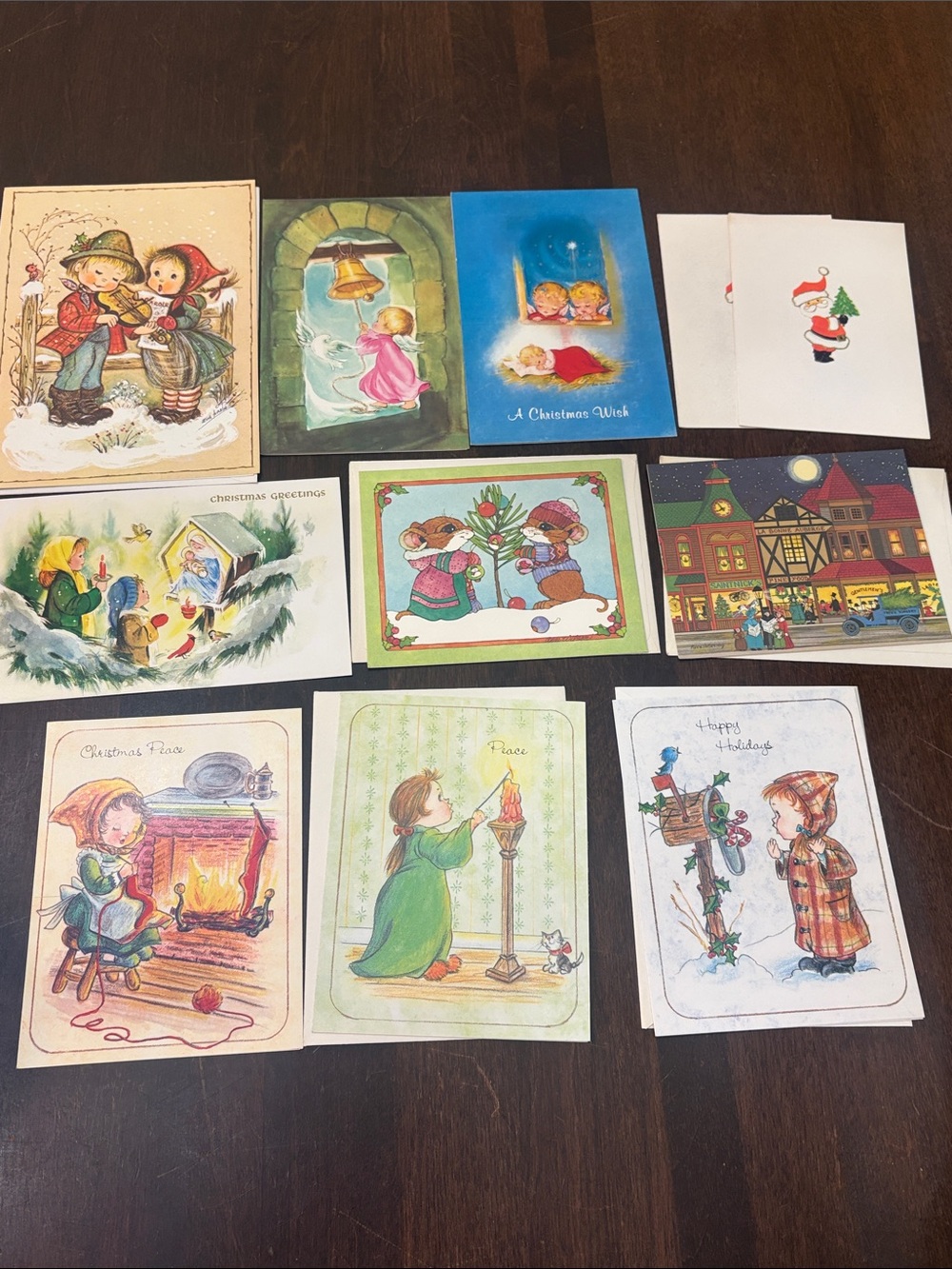 11 Vintage Holiday Greeting Card Assortment